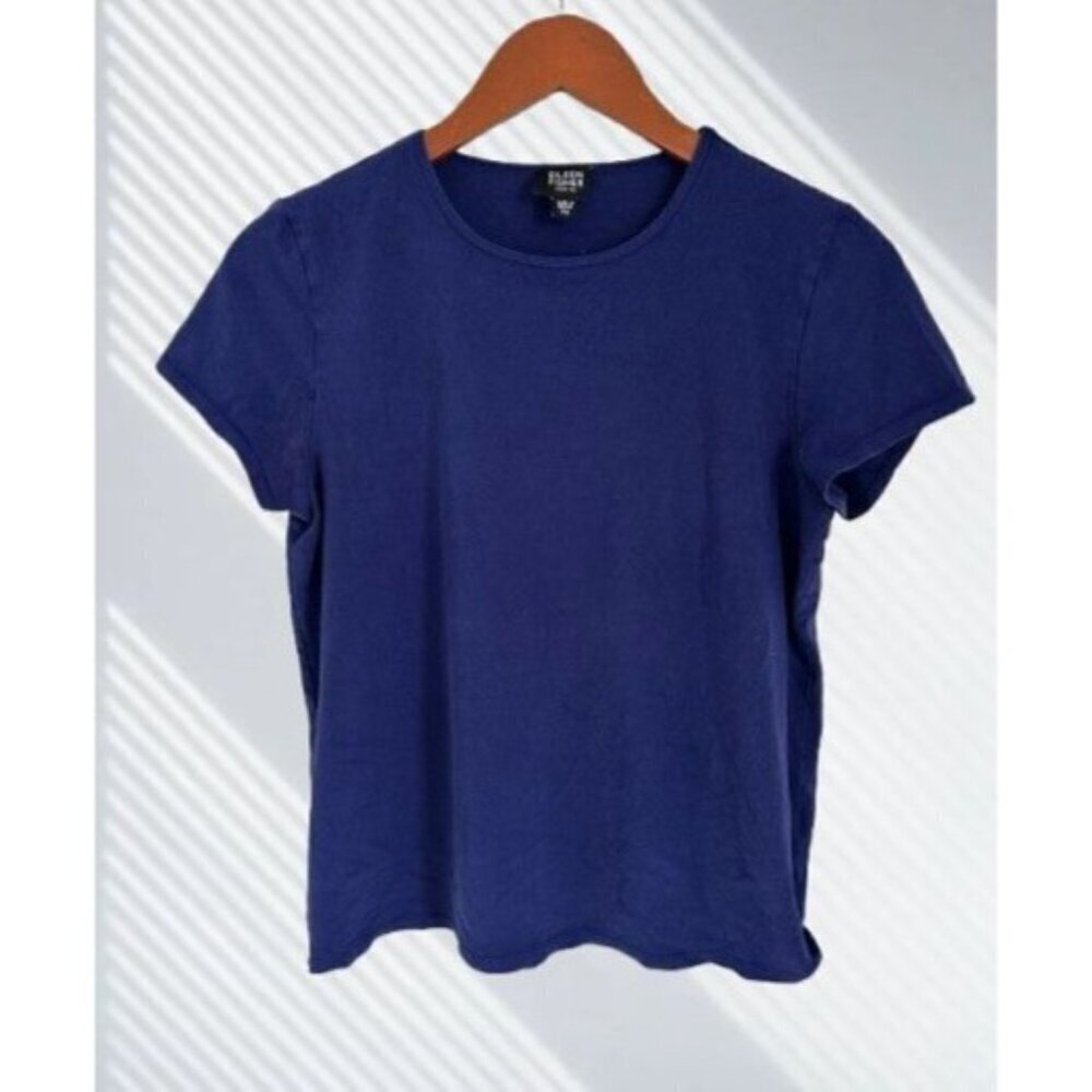Eileen Fisher Short Sleeve Tee Crewneck T-Shirt Blue Size Small/P